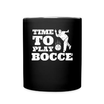 Il est temps de jouer à la pétanque cadeau - Mug uni - noir - Devant
