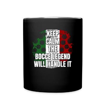 Restez calme La légende de la pétanque s’en occupera - Mug uni - noir - Devant