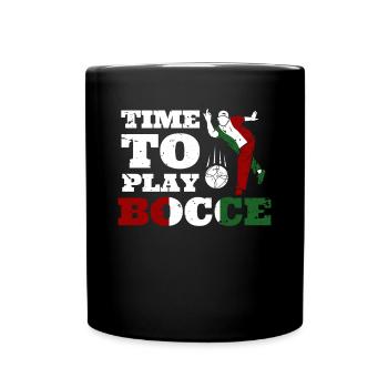 Il est temps de jouer à la pétanque cadeau - Mug uni - noir - Devant