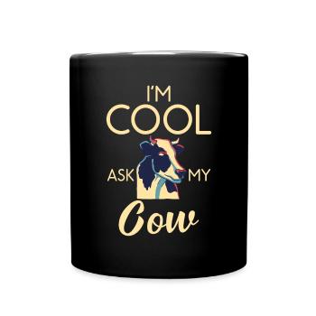 Cow Gift Cow Lover Farmer Gift - Full Colour Mug - black - Front