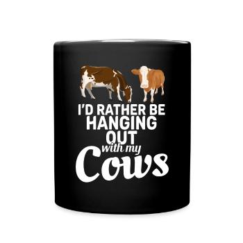 Cow Gift Cow Lover Farmer Gift - Full Colour Mug - black - Front