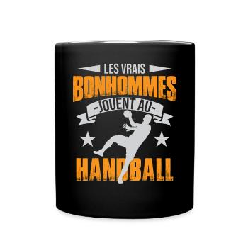 Hommes Handball Handballeur - Mug uni - noir - Devant