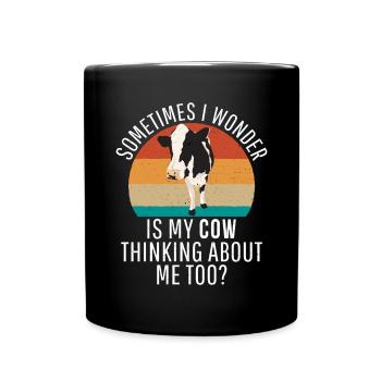 Kuh Geschenk Kuhliebhaber Bauern Geschenk - Tasse einfarbig - Schwarz - Vorne