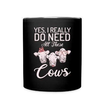 Cow Gift Cow Lover Farmer Gift - Full Colour Mug - black - Front