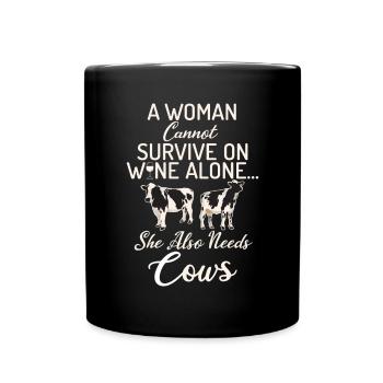 Cow Gift Cow Lover Farmer Gift - Full Colour Mug - black - Front