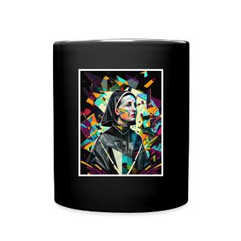 Techno Vaporwave Nun Christian God Music - Full Colour Mug - black - Front