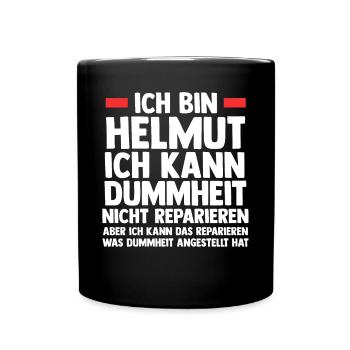 Helmut - Tasse einfarbig - Schwarz - Vorne