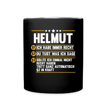 Helmut - Tasse einfarbig - Schwarz - Vorne