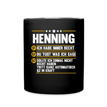 Henning - Tasse einfarbig - Schwarz - Vorne