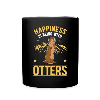Loutre chance loutre Loutre de mer - Mug uni - noir - Devant