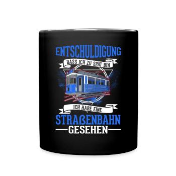 Straßenbahn Geschenk Straßenbahnfahrer Tram S-Bahn - Tasse einfarbig - Schwarz - Vorne