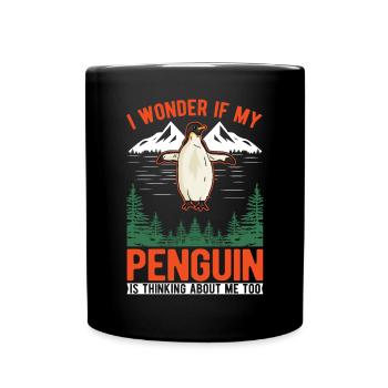 Pinguin Penguin Kaiserpinguin Gelbaugenpinguin - Tasse einfarbig - Schwarz - Vorne