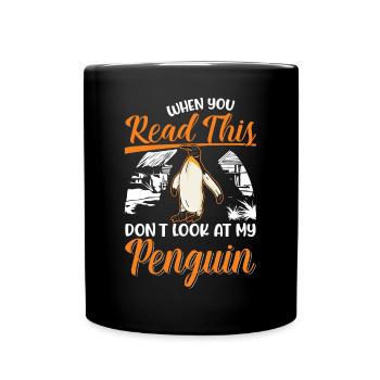 Pinguin Penguin Kaiserpinguin Gelbaugenpinguin - Tasse einfarbig - Schwarz - Vorne