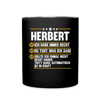 Herbert - Tasse einfarbig - Schwarz - Vorne
