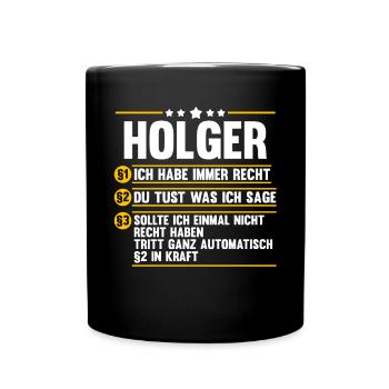 Holger - Tasse einfarbig - Schwarz - Vorne