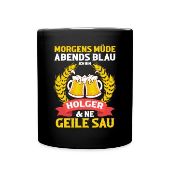 Holger - Tasse einfarbig - Schwarz - Vorne