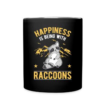 Raccoon Happiness Raccoon - Full Colour Mug - black - Front