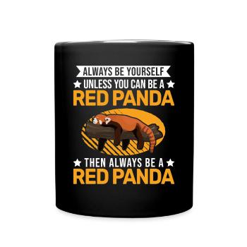 Roter Panda Geschenk Red Panda - Tasse einfarbig - Schwarz - Vorne