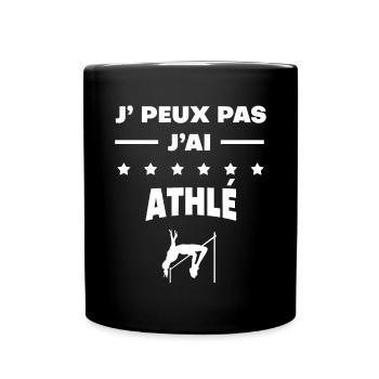 Je peux pas j'ai athlé sport cadeau femme - Mug uni - noir - Devant