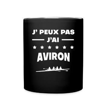 Je peux pas j'ai aviron cadeau femme - Mug uni - noir - Devant