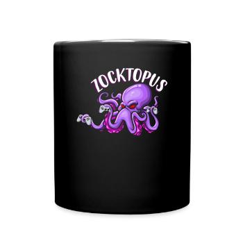 Gaming Octopus Gaming Tintenfisch Zocktopus - Tasse einfarbig - Schwarz - Vorne