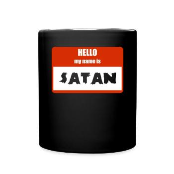 Plaque signalétique effrayante d’Halloween avec - Mug uni - noir - Devant