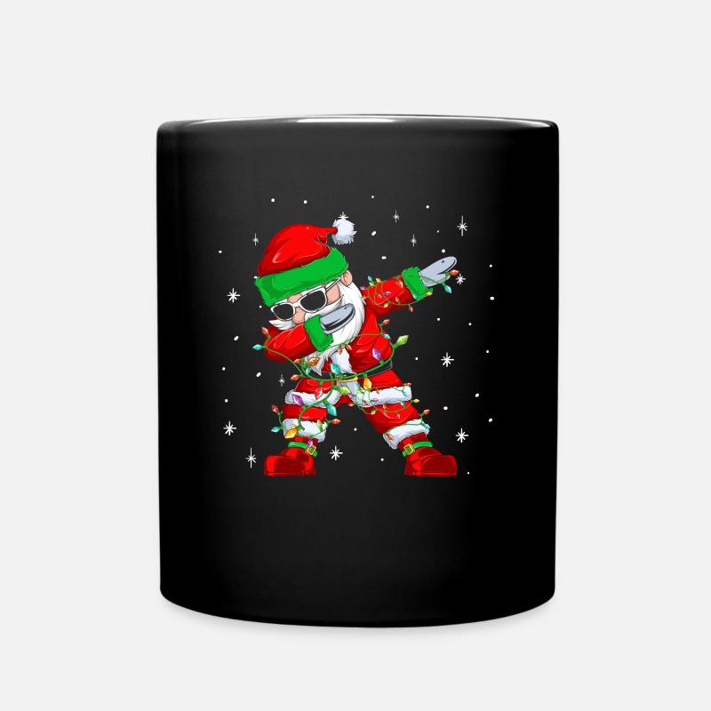 Dabbing Santa With Sunglasses Christmas Lights - Tasse einfarbig - Schwarz