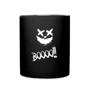 BOOOOO! Visage de citrouille effrayant - Mug uni - noir - Devant
