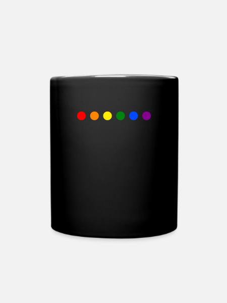 LGBTQ Regenbogen-Farbpunkte - Tasse einfarbig - Schwarz