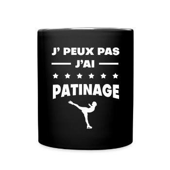 Je peux pas j'ai patinage cadeau femme - Mug uni - noir - Devant