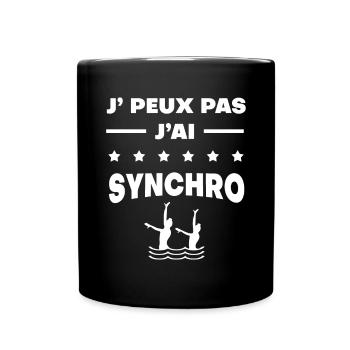 Je peux pas j'ai synchro cadeau femme - Mug uni - noir - Devant