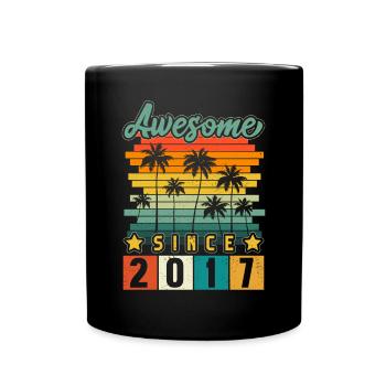 2017 Geboren Geburtstag Geburtsjahr Vintage - Tasse einfarbig - Schwarz - Vorne