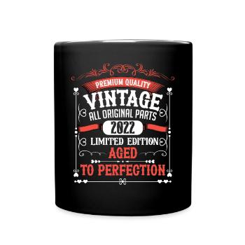2022 Geburtsjahr Geboren Geburtstag Vintage - Tasse einfarbig - Schwarz - Vorne