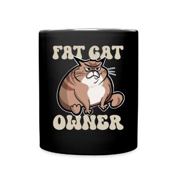 Propriétaire de gros chat - Mug uni - noir - Devant