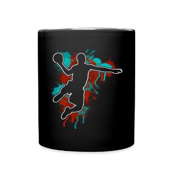 Basketball Basketballer - Tasse einfarbig - Schwarz - Vorne