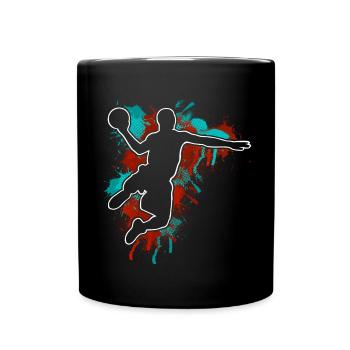 Basketball Basketballer - Tasse einfarbig - Schwarz - Vorne
