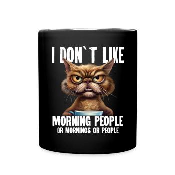 Cat Coffee Drôles de dictons - Mug uni - noir - Devant
