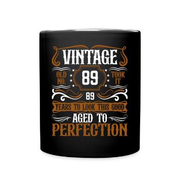 89. Geburtstag Vintage Retro - Tasse einfarbig - Schwarz - Vorne
