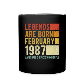 Birthday February 1987 - Full Colour Mug - black - Front