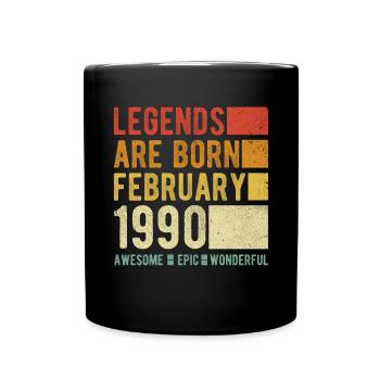 Anniversaire février 1990 - Mug uni - noir - Devant