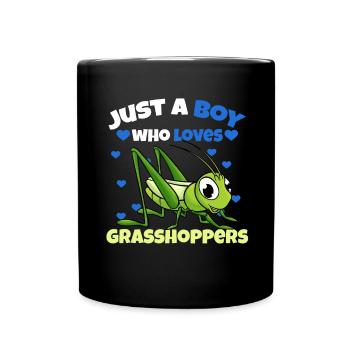 Just a boy who loves grasshoppers - Full Colour Mug - black - Front