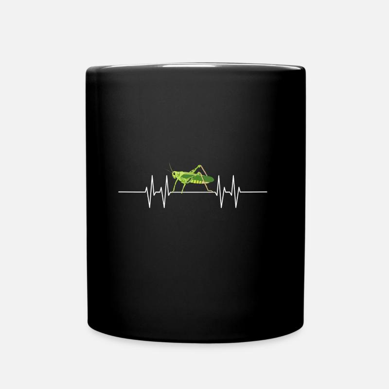 Herzschlag Grashüpfer - Tasse einfarbig - Schwarz