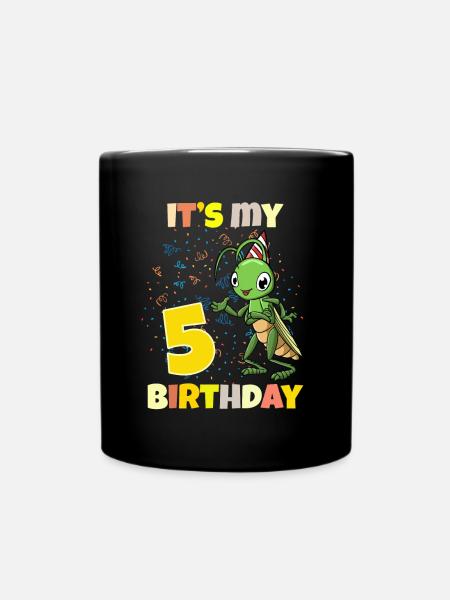 C’est ma sauterelle de 5ème anniversaire - Mug uni - noir