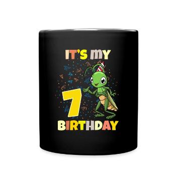 It's my 7th birthday grasshopper - Full Colour Mug - black - Front