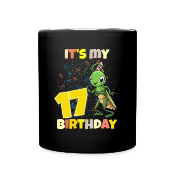 It's my 17th birthday grasshopper - Full Colour Mug - black - Front