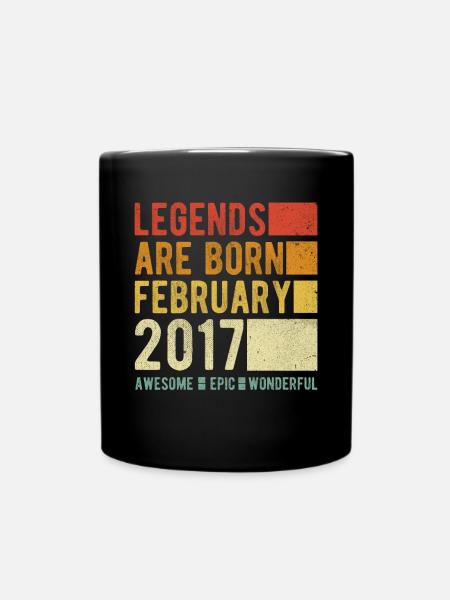 Geburtstag Februar 2017 - Tasse einfarbig - Schwarz