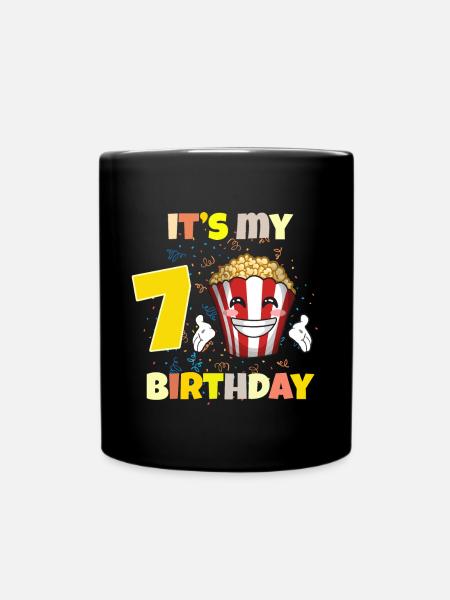 Es ist mein 7. Geburtstag - Tasse einfarbig - Schwarz