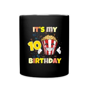 Es ist mein 10. Geburtstag - Tasse einfarbig - Schwarz - Vorne