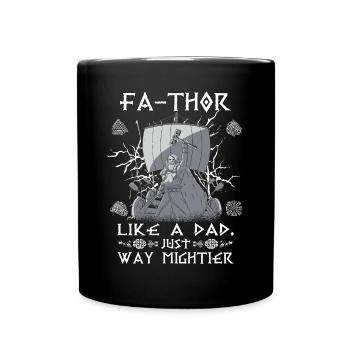 Herren Vathor - Vatertag Vatertagsgeschenk Viking - Tasse einfarbig - Schwarz - Vorne
