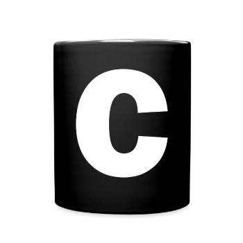 Letter C Capital Alphabet Monogram Initialletter c - Full Colour Mug - black - Front